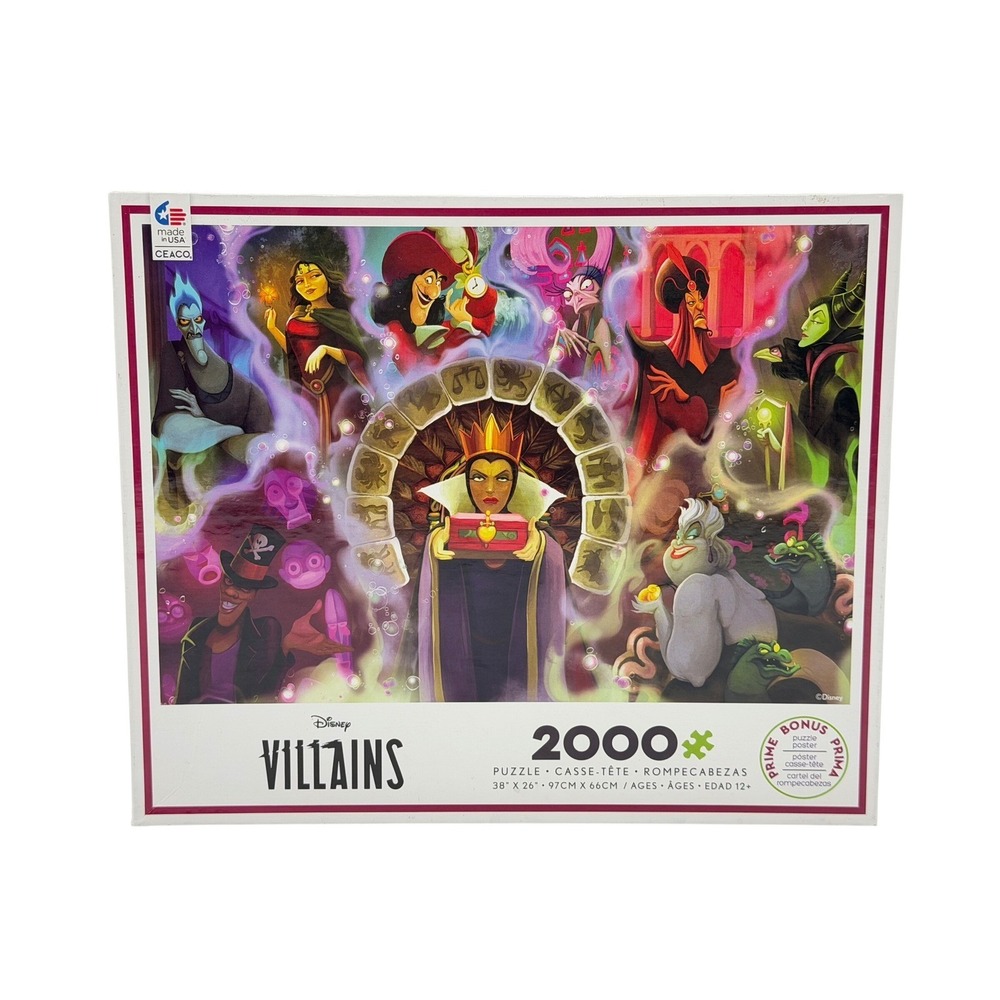 Disney Villains Ceaco Jigsaw Puzzle 2000 Piece Maleficent Ursula Queen Sealed - Picture 1 of 5